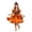 Orange-mmw, variant on Mnyotv Girls Dress Bubble Sleeve Skirt Dresses with Pumpkin Buckets and Witch Hats Halloween Outfits for Girls Size 7-8Y