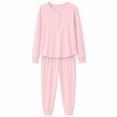 thumbnail image 1 of Set Pijama Simply Basic para Mujer, Manga Larga Rosa Talla G 2 piezas, 1 of 4