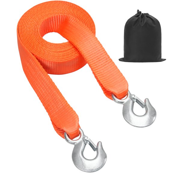 KFFKFF Car Tow Cable Towing Strap Rope 17000 lbs 20 ft with 2 Hooks Heavy Duty