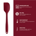 thumbnail image 3 of OVENTE Premium Silicone Spatula with Heat Resistant Protection and Stainless Steel Core, Dishwasher Safe Non-Stick Utensils with Seamless Design Perfect for Baking Cooking & Mixing, Red SP1001R, 3 of 7