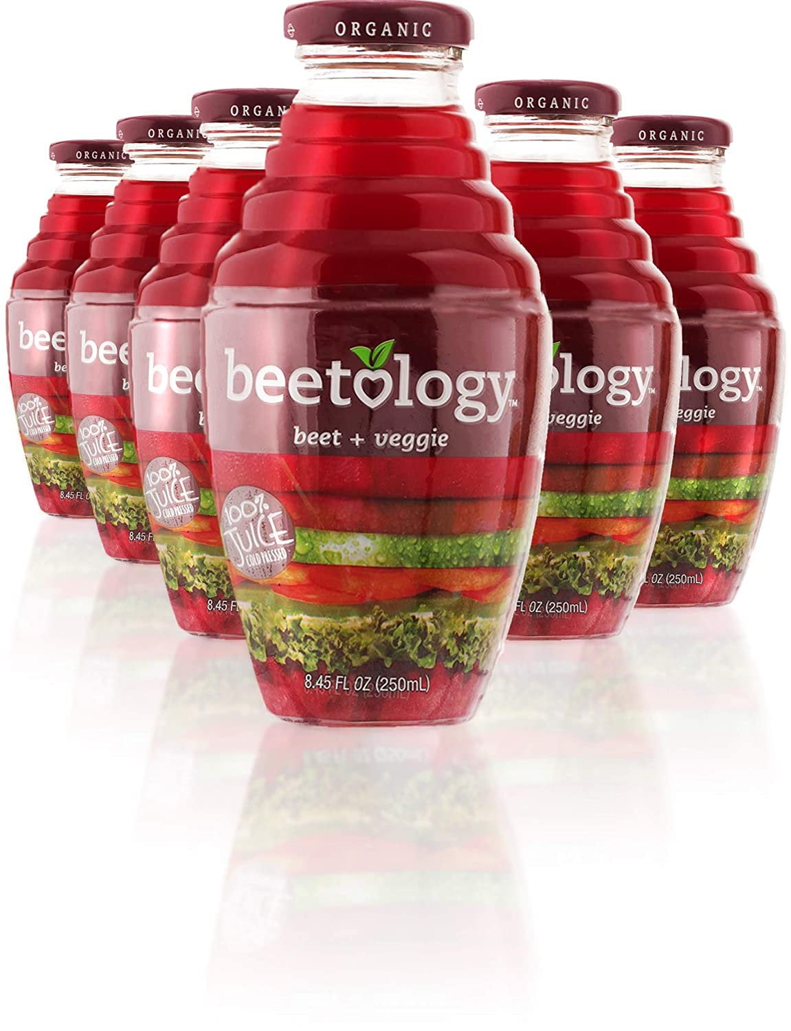 Beetology Organic Beet and Veggie Juice ,8.45 oz (6 Pack)