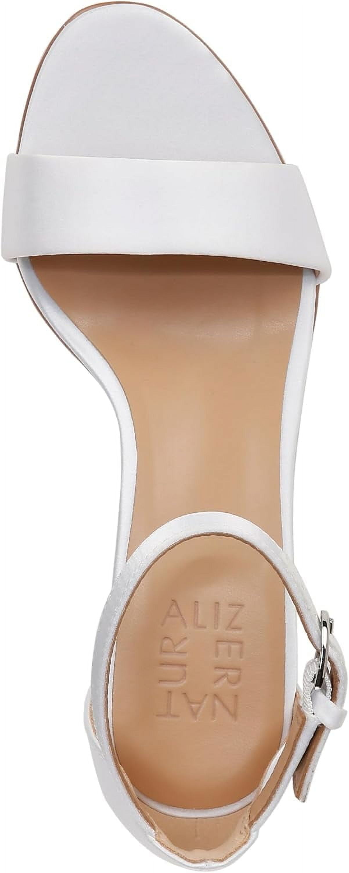 Naturalizer Women's Vera Ankle Strap Sandals Pearl White Satin 8M
