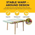 thumbnail image 4 of Easter Table Cloths for 3 Foot Rectangle Tables, Wooden Bunny Colorful Eggs Spring Floral Botanical Patio Waterproof Elastic Fitted Tablecloths, Washable Rectangular Table Cover for Camping, 4 of 8