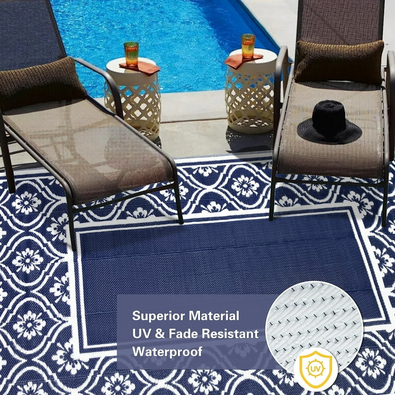 HUGEAR Outdoor Rug for Patios Clearance,Waterproof Mat,Large Outside  Carpet,Reversible Plastic Straw Camping
