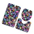 thumbnail image 3 of Juego de alfombras de baño con estampado de piedra 3D, alfombrillas de baño antideslizantes, alfombrillas decorativas para asiento de inodoro, alfombra 3 piezas Eigraketly JJ25267-08, 3 of 5