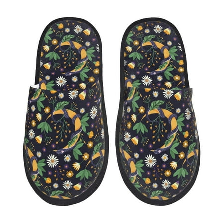 Balery Snake And Flower Slient Indoor Furry Fleece Comfort House Shoes Soft Non-Slip Home Shoes Cotton slippers House Slippers-- Large