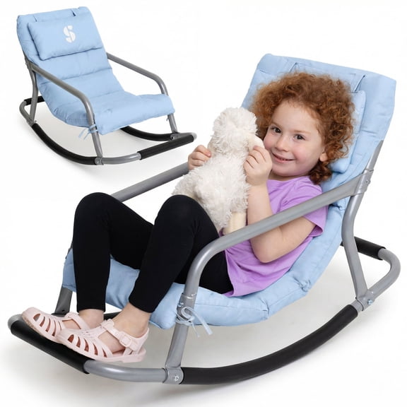 Special Supplies Sensory Rocking Chair for Kids – Calming Kids Rocker for Balance & Stability – Comfortable Floor Chair for Playroom, Bedroom, Nursery (Blue)
