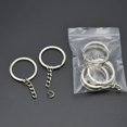 thumbnail image 4 of 50/100 Uds llavero de Metal en blanco anillos divididos DIY llavero llaves anillo cierre de langosta colgante de llave cadenas hebillas de acero inoxi, 4 of 5