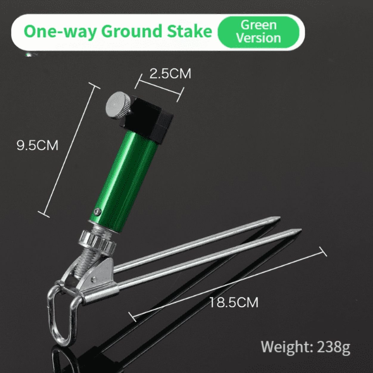 GRIMPEX Fish Rod Floor Holder 18.52/22cm Aluminum Alloy Versatile Swivel Adjustable Ground Spike Turret Bracket Fishing Pole Accessor C