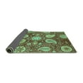 thumbnail image 2 of Ahgly Company Indoor Round Abstract Turquoise Blue Modern Area Rugs, 5' Round, 2 of 4