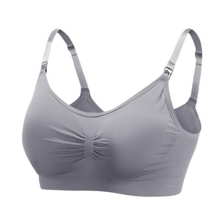 Xmarks Nursing Bras Maternity Bra for Breastfeeding Pregnancy Wireless Bralette Gray 44/100ABCD 46/105ABCD