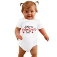 Boys Girls Short Sleeve Valentine's Day Letter Print Romper Bodysuit