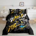 thumbnail image 2 of Erosebridal Graffiti Dirt Bike Literie Ensemble de Couette Grand, Éclaboussures Motocross Couette, Réversible 3 Pcs, Réversible, 2 of 7