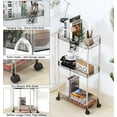 thumbnail image 6 of LLMRR 3-Tier Acrylic Gray Rolling Utility Cart Storage Organizer, 6 of 6