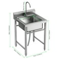 thumbnail image 2 of Xssm 23.6" Freestanding Utility Sink Stainless Steel Commercial Kitchen Sink, 2 of 7