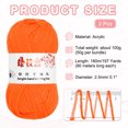 thumbnail image 2 of 2PCS Crocheting Yarn,Orange 4 Ply Acrylic Yarn 100g,197 Yards, 2 of 6