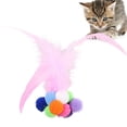 thumbnail image 3 of Cat Feather Ball Bell Interactive Exercising Cat Teaser Ball Kitten Feather Toy, 3 of 9