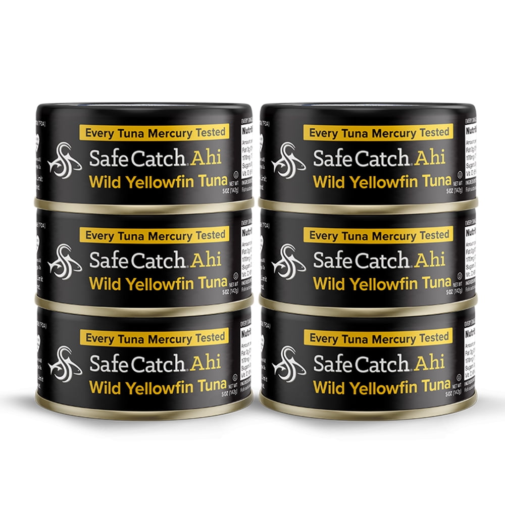 Safe Catch Ahi Wild Yellowfin Tuna, 6 Pack, 5 oz Cans – Non-GMO, 42g Protein Canned Tuna