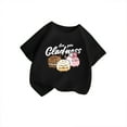 thumbnail image 5 of SGMVNU Cute Tops for Girls Short Sleeve Shirts Casual Crew Neck Loose Fit Cartton Printed Cotton Tops Kids Clothes for Age 9-10 Years, Black, 5 of 5