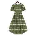 thumbnail image 7 of XUNKUSGA Summer Dresses for Women 2026 Fashion Wrap V Neck Short Sleeve Tie Waist High-Low Hem Sundresses for Women Soft Stretchy Women's Dresses,Green,L, 7 of 7