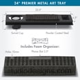 thumbnail image 4 of Studio Designs 24" Premier Metal Storage Organizer Tray for Drafting Tables Pencil/Marker Organizers and Mesh Cup for Brushes- Charcoal Black, 4 of 7