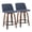 Blue Fabric, variant on LumiSource Brown Toriano 24" Fixed Height Counter Stool - Set of 2