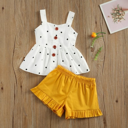 

Simplmasygenix Baby Sets Clearance Summer Outfits Newborn Infant Baby Girls Polka Dot Sleeveless Sun-Top+Shorts Outfits Sets