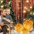 thumbnail image 5 of Remote Control LED Christmas Gift Box Set of 3 - Outdoor/Indoor Holiday Decor with 8 Light Modes, Stackable Lighted Present Boxes for Yard/Tree (5.1-10" Warm Yellow), 5 of 5