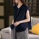 thumbnail image 5 of TaTaai Women's Sleeveless Top / Ruffled Round Neck Button-Down Cotton Linen Blend Blouse / Solid Color Summer Casual Shirt Gift, 5 of 5