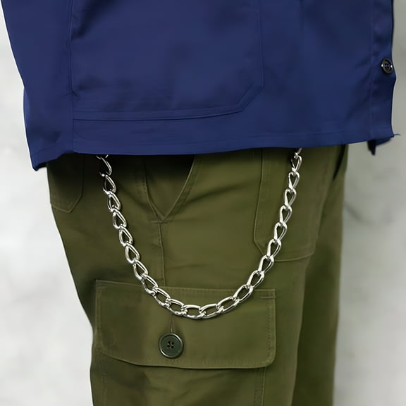 DESIGNICE Pants Chain Hip-hop Punk Personality Goth Thick Gift Long Minimalist Men Jeans Waist Wallet Chain Fashion Jewelry, Silver