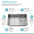 thumbnail image 4 of 30 Inch Stainless Steel Single Bowl Undermount Workstation Double Ledges Kitchen Sink With Sliding Accessories, 4 of 13