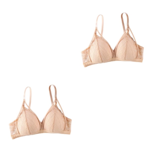 Sujetador sin aros Sonducket lencería de realce ropa interior agradable a la piel correa para el hombro Bralette íntimo Color de piel S/M 70/75AB 2Conjunto