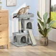 thumbnail image 2 of PawHut Cat Tree Tower with Plush Sisal Perch, Light Grey, 2 of 9