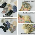 thumbnail image 3 of Vintage Embroidered Floral Socks for Women, Combed Cotton Crew Socks, 3 of 7