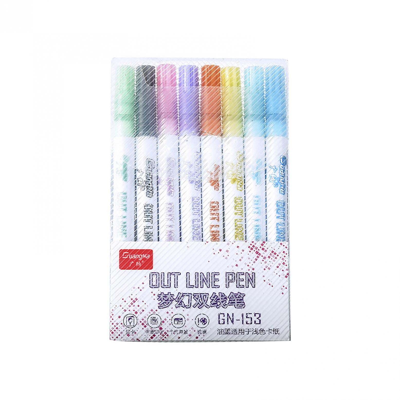 Mchoice Office School Supplies Pens Children Drawing Watercolor Pen Set 8 Colors Marker Washable Painting Pen 6ml Pencil Case Pencil Pouch Colored Pencils