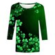 thumbnail image 4 of Xuyuer Womens 3/4 Sleeve St. Patrick's Day T-Shirts Crew Neck Spring Graphic Tee Tops Cute Tunic Tops Basic Tees Blouses Business Work Tee Top Merry and Bright Graphic Tee Tops, 4 of 6