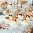 thumbnail image 5 of Scheam Foil Tinsel Cupcake Toppers 30 Pcs Sparkle Firework Cake Picks Tassel Cake Decorations Fruit Toothpicks Cocktail Drink Stirrers for Christmas New Year Birthday Party (Champagne), 5 of 7