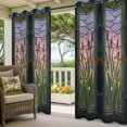 thumbnail image 5 of Outdoor Curtains for Patio Waterproof, Stained Glass Windproof Pravicy Outside Porch Blackout Curtain, Vintage Abstract Botanical Plant Sun Blocking Grommets Curtains for Cabana 2 Panels 54"x95", 5 of 9