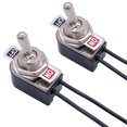 thumbnail image 2 of interruptores de palanca de enganche SPST, 2 posiciones de encendido/apagado, 6 A, 125 V CA, 10 A, 12 V CC, interruptor basculante de metal con cable de conexión de 5,2 pulgadas, para coche, camión, KNS-1 Kuyhfg Bienvenido a Kuyhfg, 2 of 5