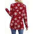 thumbnail image 2 of HAiming Chemise de Noël Imprimée pour Femmes Manches Longues Col Rond Chandail Automne Hiver Vêtements Tendance, 2 of 7