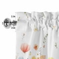 thumbnail image 4 of Spring Wildflowers Rod Pocket Curtain Valance, Watercolor Rustic Flowers Floral Leaves Farmhouse Window Valance for Living Room, Bedroom, Kitchen 42"W x 18"L, 4 of 9