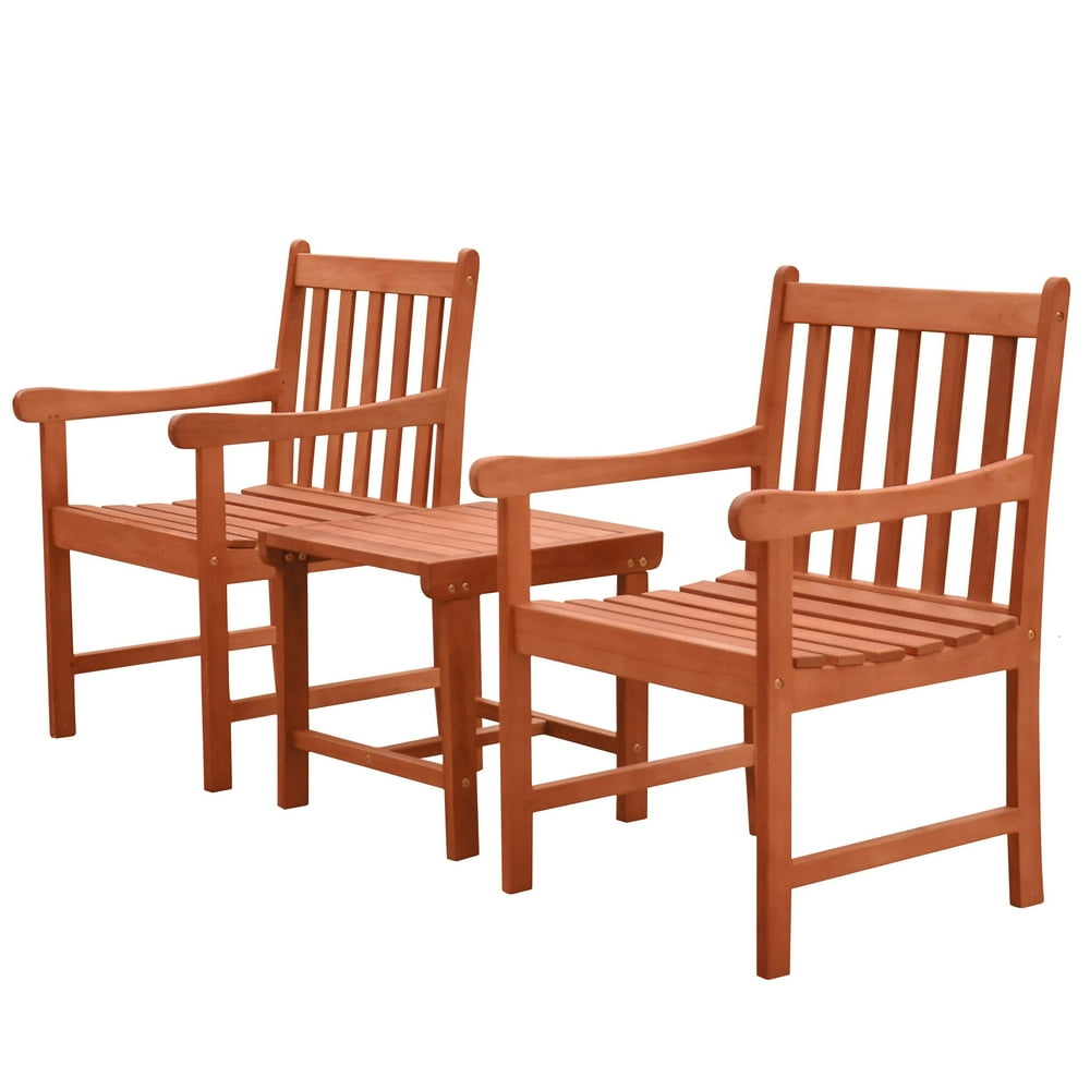 Malibu Outdoor Patio 3Piece Wood Dining Set