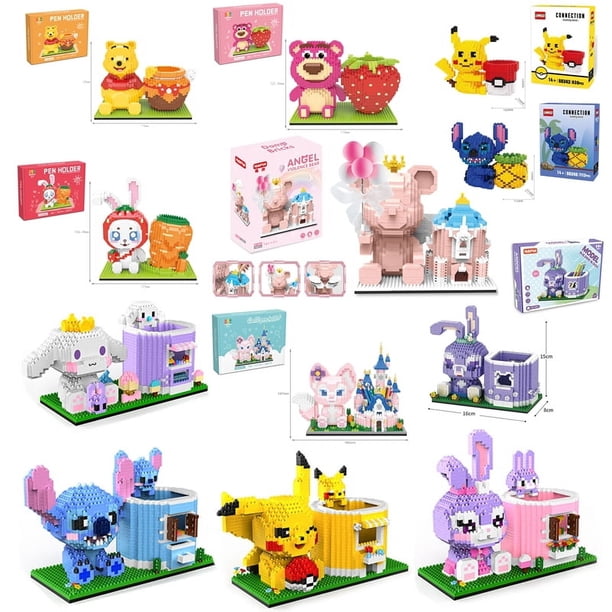 Bloques de construcción de Pikachu, oso, conejo, serie creativa, Mini Juguetes Divertidos, bloques de construcción, figura de acción, adorno, juguetes para niños