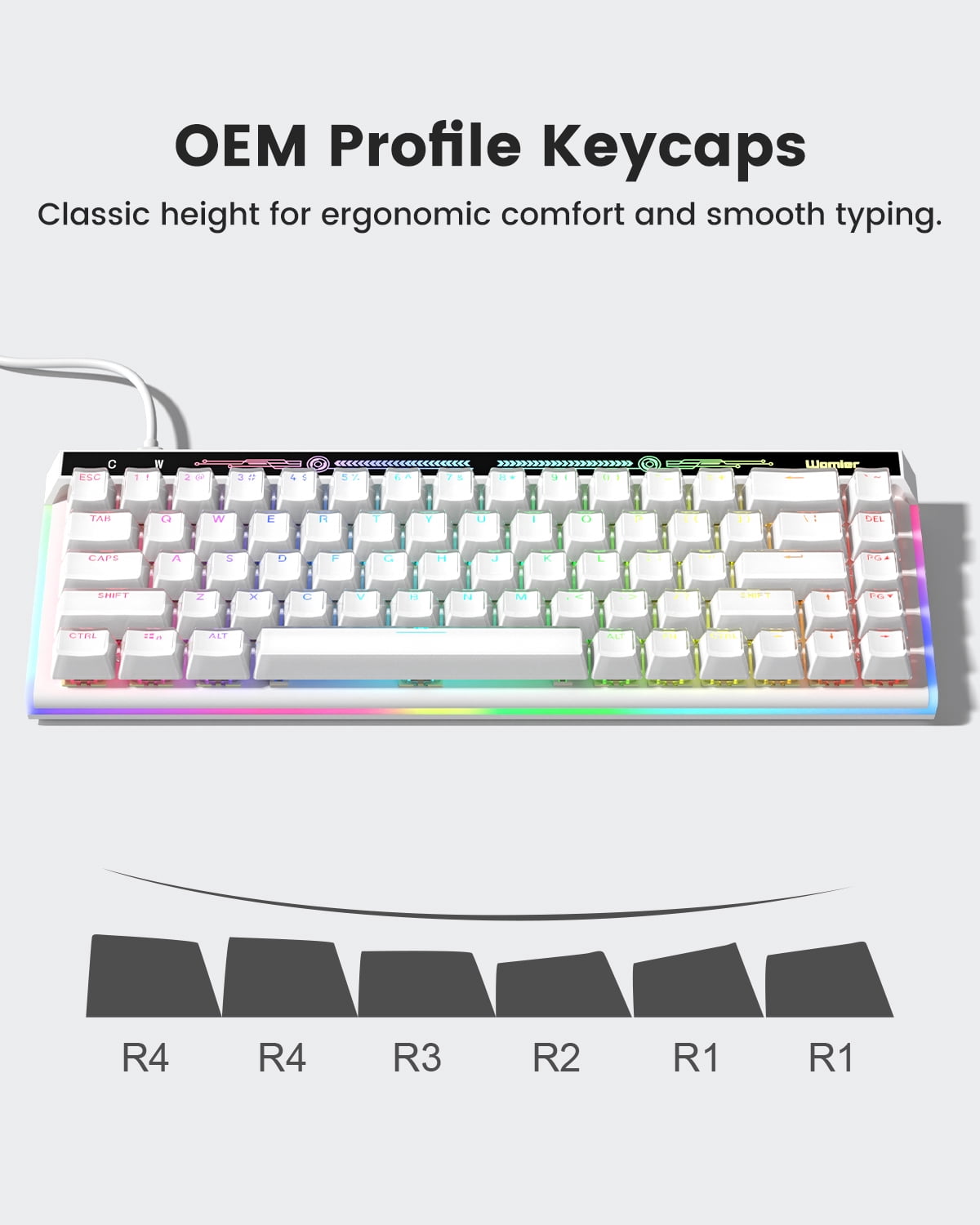 COSTOM VK68 Mechanical Gaming Keyboard, 60% Creamy Mechanical Keyboard, RGB Cute Wired Keyboad with Hot Swappable Gasket,for Windows&Mac,Green