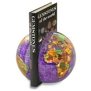 Angle View: Kalifano Amethyst 6-in. Gemstone Globe Bookends