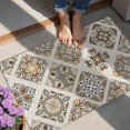 thumbnail image 4 of Bohemian Retro Floral Non-Slip Entryway Door Mat,Boho Indoor Decor Durable Low Plush Door Mat,Washable Welcome Rug for Patio Hallway Home Decor 20x32 Inches, 4 of 7