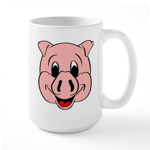 CafePress - Pig Face - 15 oz Ceramic Large White Novelty Mug