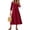 Burgundy, variant on Wyobmus Summer Casual Dresses for Women Sleeveless Midi Dress Swing Tank Sundress Color Blocked Round Neck Pleated Tshirt Dress White