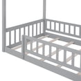 thumbnail image 3 of Tamaño doble cama de madera casa cama marco con cerca, para niños, adolescentes, niñas, niños, 3 of 5