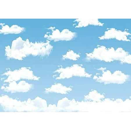 Image of Blue Sky White Clouds Photo Background Cartoon Sunshine Sky Clouds Theme Photography Backdrop Photo Booth Wedding Party Decor Background Studio Props Vinyl 7x5FT